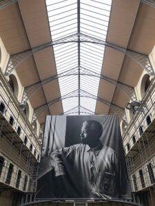 Image of Nelson Mandela displayed in Kilmainham Gaol, Dublin