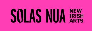solas nua logo. black text on a pink background