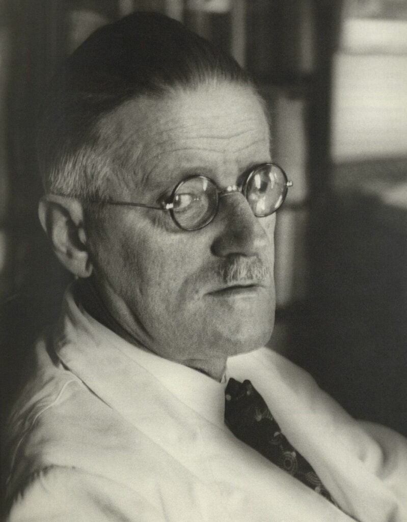 Portrait of James Joyce, wearing glasses