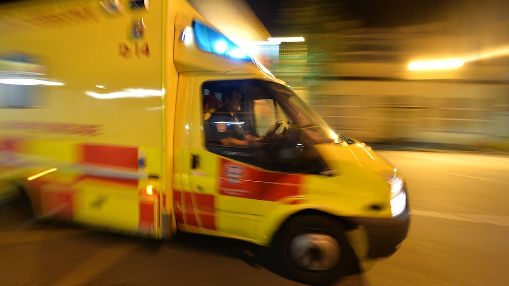 Blurry ambulance driving