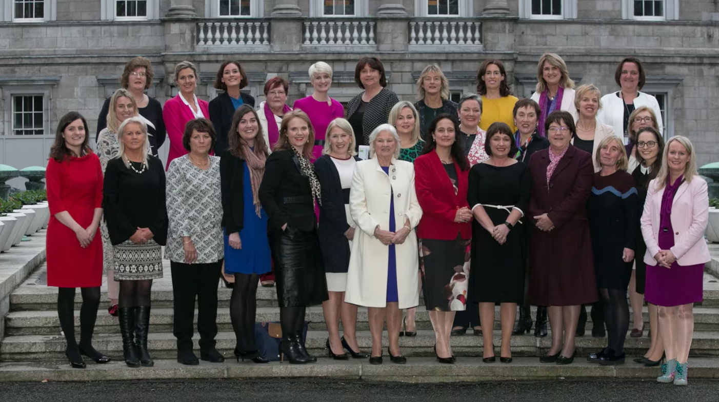 Past and present women TDs and ministers at Leinster House to mark the occasion of the first working meeting of the Irish Women’s Parliamentary Caucus in November 2017. Photograph: Gareth Chaney Collins