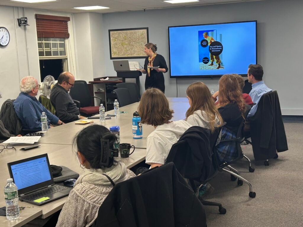 speaker with listeners