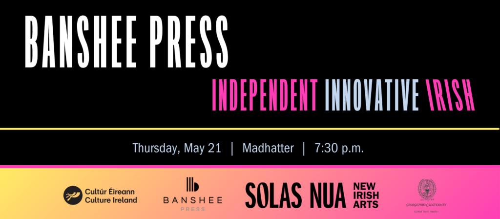 Banshee Press event banner with logos