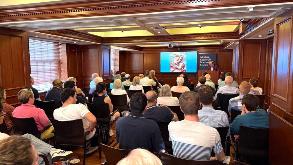 Worlds of Revolution speaker David Bell and audience